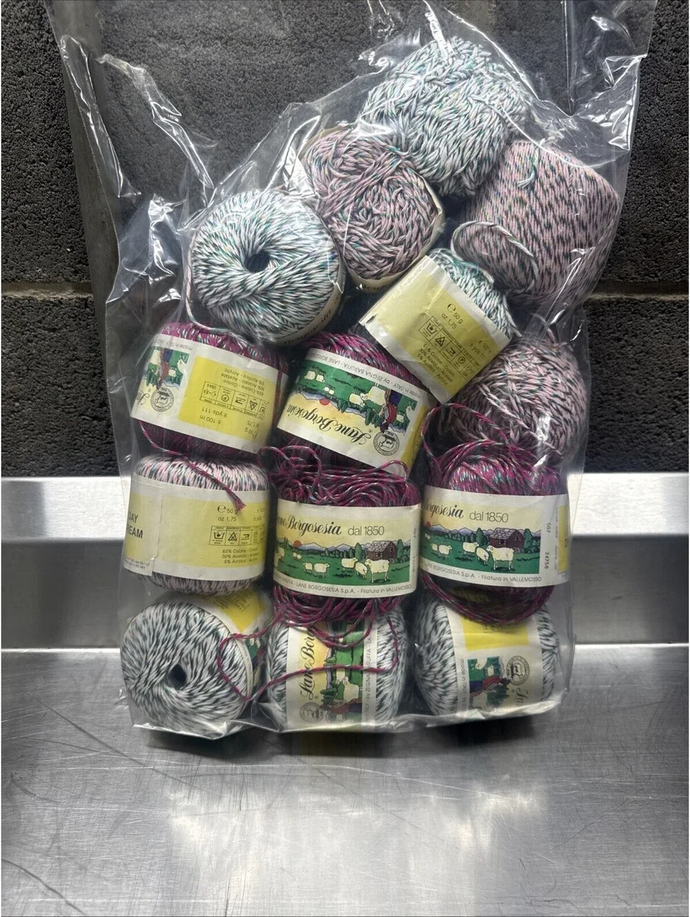 lane borgosesia Day Dream Yarn Mixed Multicolor 14 Skein Lot